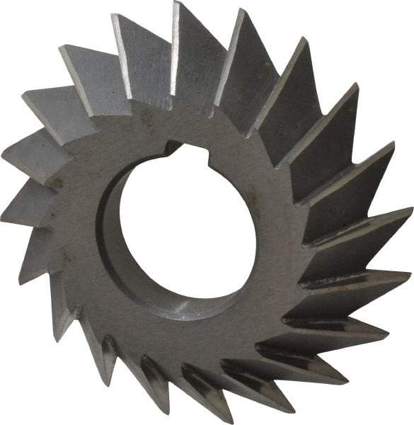 Value Collection - 2-3/4" Diam x 1/2" Width of Cut, 45° Included Angle, Arbor Connection, High Speed Steel Single Angle Cutter - Left Hand Cut, Oxide Finish - Top Tool & Supply