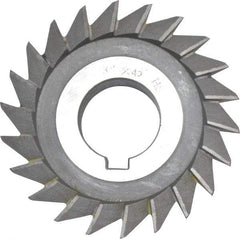 Value Collection - 3" Diam x 5/8" Width of Cut, 45° Included Angle, Arbor Connection, High Speed Steel Single Angle Cutter - Left Hand Cut, Oxide Finish - Top Tool & Supply