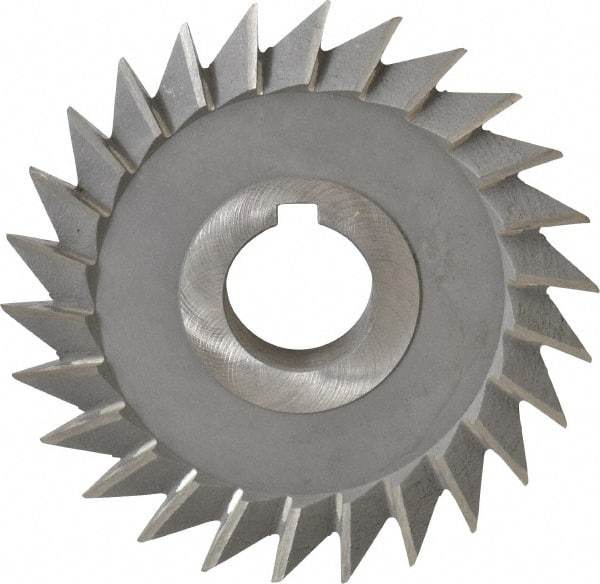 Value Collection - 4" Diam x 3/4" Width of Cut, 45° Included Angle, Arbor Connection, High Speed Steel Single Angle Cutter - Left Hand Cut, Oxide Finish - Top Tool & Supply