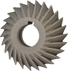 Value Collection - 4" Diam x 1" Width of Cut, 45° Included Angle, Arbor Connection, High Speed Steel Single Angle Cutter - Left Hand Cut, Oxide Finish - Top Tool & Supply