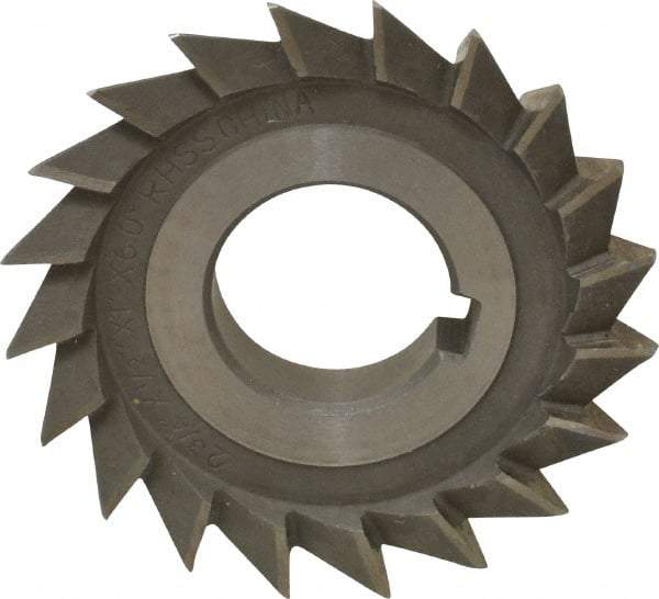 Value Collection - 2-3/4" Diam x 1/2" Width of Cut, 60° Included Angle, Arbor Connection, High Speed Steel Single Angle Cutter - Right Hand Cut, Oxide Finish - Top Tool & Supply