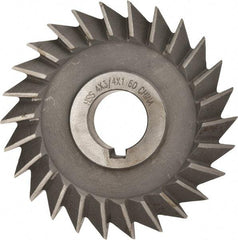 Value Collection - 4" Diam x 3/4" Width of Cut, 60° Included Angle, Arbor Connection, High Speed Steel Single Angle Cutter - Right Hand Cut, Oxide Finish - Top Tool & Supply