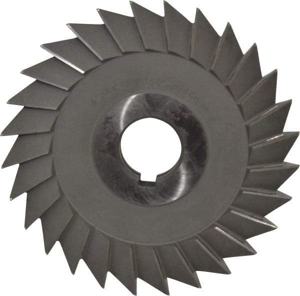 Value Collection - 6" Diam x 3/4" Width of Cut, 60° Included Angle, Arbor Connection, High Speed Steel Single Angle Cutter - Right Hand Cut, Oxide Finish - Top Tool & Supply