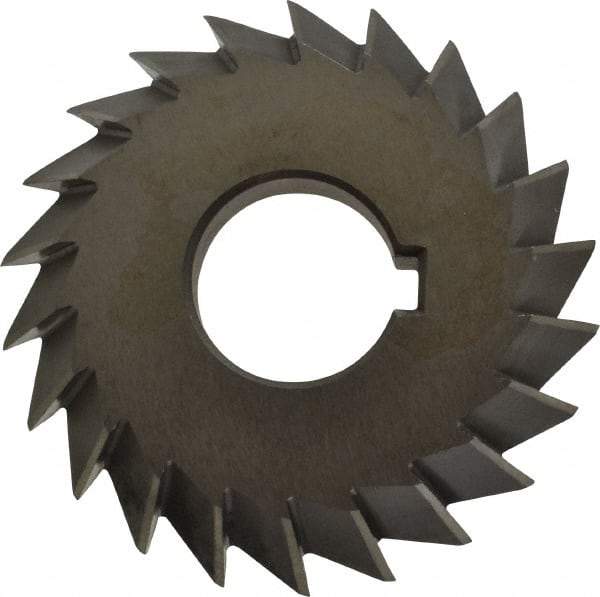 Value Collection - 3" Diam x 5/8" Width of Cut, 60° Included Angle, Arbor Connection, High Speed Steel Single Angle Cutter - Left Hand Cut, Uncoated - Top Tool & Supply