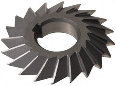 Made in USA - 6° 6" Cut Diam, 1-1/4" Cut Width, 1-1/4" Arbor, High Speed Steel Double-Angle Cutter - Top Tool & Supply