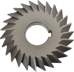 Value Collection - 4° 4" Cut Diam, 1/2" Cut Width, 1-1/4" Arbor, High Speed Steel Double-Angle Cutter - Top Tool & Supply