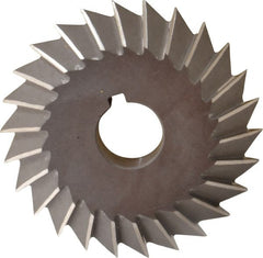 Value Collection - 4° 4" Cut Diam, 3/4" Cut Width, 1" Arbor, High Speed Steel Double-Angle Cutter - Top Tool & Supply