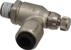 Legris - 3/8" Tube OD x 1/4" NPT Metal Flow Control Regulator - 0 to 145 psi & Treated Brass Material - Top Tool & Supply