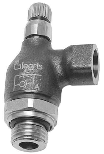 Legris - 1/2" BSPP Mini Swivel Flow Control Regulator - 0 to 145 psi, Treated Brass Material & Buna Nitrile O-Ring - Top Tool & Supply