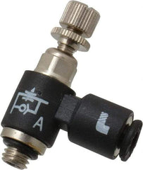 Legris - 1/8" OD x 10-32 UNF Miniature Flow Control Regulator - 0 to 145 psi & Nylon Material - Top Tool & Supply