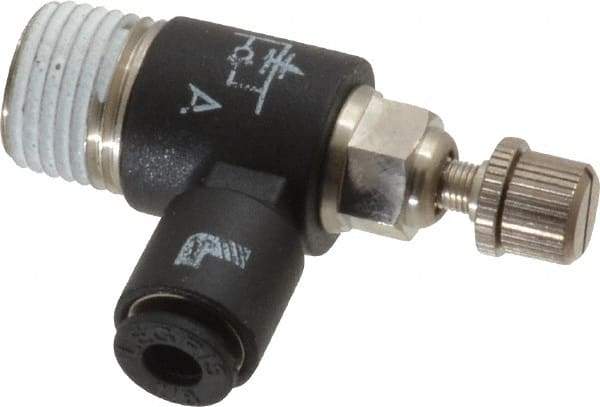 Legris - 1/8" OD x 1/8" NPT Miniature Flow Control Regulator - 0 to 145 psi & Nylon Material - Top Tool & Supply