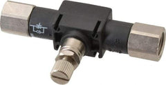 Legris - 1/4" NPT Threaded In-Line Flow Control Valve - 0 to 145 psi & Nylon Material - Top Tool & Supply