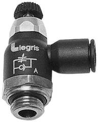 Legris - 10mm Tube OD x 3/8 Male BSPT Compact Meter Out Flow Control Valve - 14.5 to 145 psi, Nylon - Top Tool & Supply