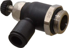 Legris - 8mm Tube OD x 3/8 Male BSPP Compact Meter Out Flow Control Valve - 14.5 to 145 psi, Nylon - Top Tool & Supply