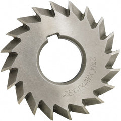 Made in USA - 5° 5" Cut Diam, 1" Cut Width, 1-1/4" Arbor, High Speed Steel Double-Angle Cutter - Top Tool & Supply