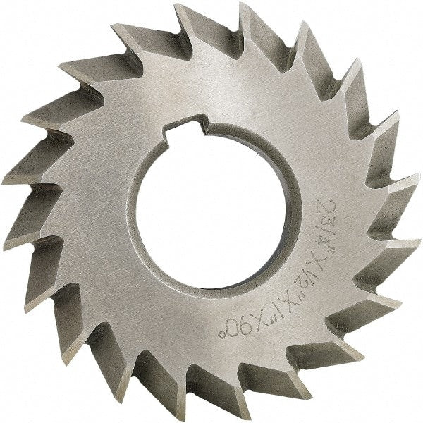 Made in USA - 6° 6" Cut Diam, 1-1/2" Cut Width, 1-1/4" Arbor, High Speed Steel Double-Angle Cutter - Top Tool & Supply