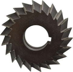 Value Collection - 3° 3" Cut Diam, 3/4" Cut Width, 1" Arbor, High Speed Steel Double-Angle Cutter - Top Tool & Supply