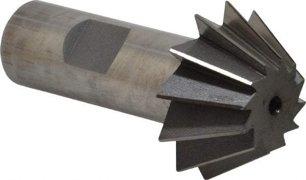 Value Collection - 1-1/2" Diam x 5/8" Width of Cut, 60° Included Angle, Shank Connection, High Speed Steel Single Angle Cutter - 3/4" Shank Diam, 2-3/4" Overall Length, Right Hand Cut, Uncoated - Top Tool & Supply