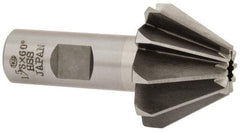 Interstate - 1-5/8" Large x 5/8" Small Diam, 1-1/16" Width of Cut, 60° Included Angle, High Speed Steel Face Angle Cutter - 3/4" Shank Diam, 3-1/16" Overall Length, Weldon Flat - Top Tool & Supply