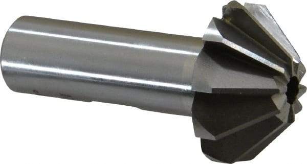 Interstate - 1-1/4" Large x 1/2" Small Diam, 17/32" Width of Cut, 90° Included Angle, High Speed Steel Face Angle Cutter - 5/8" Shank Diam, 2-13/32" Overall Length, Weldon Flat - Top Tool & Supply