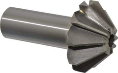 Interstate - 1-5/8" Large x 5/8" Small Diam, 11/16" Width of Cut, 90° Included Angle, High Speed Steel Face Angle Cutter - 3/4" Shank Diam, 2-11/16" Overall Length, Weldon Flat - Top Tool & Supply