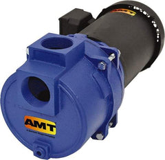 American Machine & Tool - 230/460 Volt, 8/4 Amp, 3 Phase, 3 HP, Self Priming Sewage Trash Pump - 56J Frame, 2 Inch Inlet, TEFC Motor, Cast Iron Housing, Stainless Steel Impeller, Buna N Seal - Top Tool & Supply