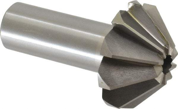 Interstate - 1-5/8" Large x 5/8" Small Diam, 11/16" Width of Cut, 90° Included Angle, Cobalt Face Angle Cutter - 3/4" Shank Diam, 2-11/16" Overall Length, Weldon Flat - Top Tool & Supply