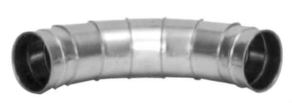 Made in USA - 8" ID Galvanized Duct Fitting - 18-1/4" Long, 24 Gage - Top Tool & Supply