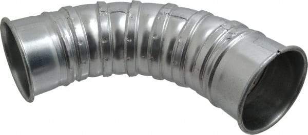 Made in USA - 4" ID Galvanized Duct Fitting - 7.32" Long, 24 Gage - Top Tool & Supply