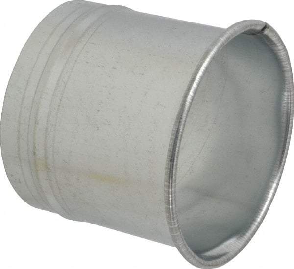 Made in USA - 5" ID Galvanized Duct Hose Adapter - 4" Long, 24 Gage - Top Tool & Supply