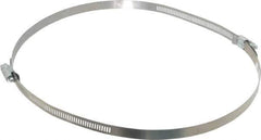 Made in USA - 8-1/2" ID Stainless Steel Duct Hose Clamp - 1/2" Long - Top Tool & Supply