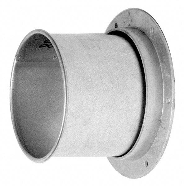 Made in USA - 8" ID Galvanized Duct Flange Adapter - 5" Long, 24 Gage - Top Tool & Supply