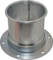 Made in USA - 4" ID Galvanized Duct Flange Adapter - 5" Long, 24 Gage - Top Tool & Supply