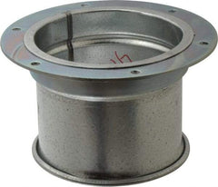 Made in USA - 5" ID Galvanized Duct Flange Adapter - 5" Long, 24 Gage - Top Tool & Supply