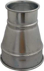 Made in USA - 6-4" ID Galvanized Duct Reducer - 8" Long, 22 Gage - Top Tool & Supply