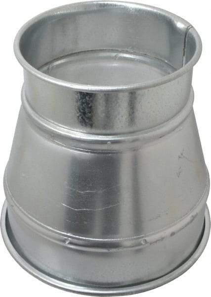 Made in USA - 8-6" ID Galvanized Duct Reducer - 8" Long, 22 Gage - Top Tool & Supply