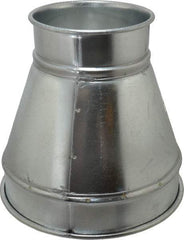 Made in USA - 10-6" ID Galvanized Duct Reducer - 10" Long, 20 Gage - Top Tool & Supply