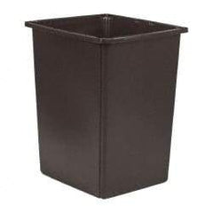 Rubbermaid - 56 Gal Brown Rectangle Trash Can - Polyethylene, 31-1/8" High x 25-1/2" Long x 22-3/4" Wide - Top Tool & Supply