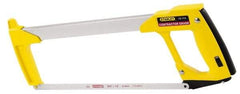 Stanley - 12" Hacksaw - 4-1/2" Throat Depth, Contoured Aluminum D-Style Handle - Top Tool & Supply