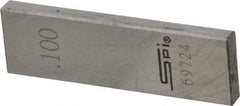 SPI - 0.1" Rectangular Steel Gage Block - Accuracy Grade 0, Includes NIST Traceability Certification - Top Tool & Supply