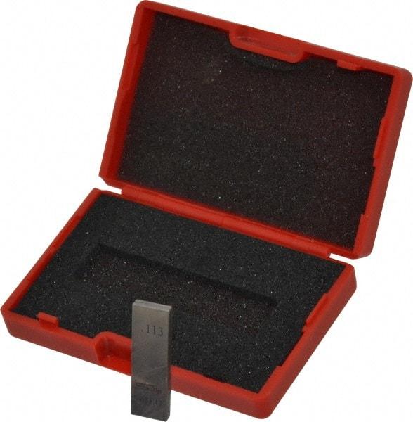 SPI - 0.113" Rectangular Steel Gage Block - Accuracy Grade 0, Includes NIST Traceability Certification - Top Tool & Supply