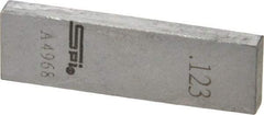 SPI - 0.123" Rectangular Steel Gage Block - Accuracy Grade 0, Includes NIST Traceability Certification - Top Tool & Supply