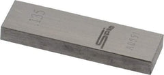 SPI - 0.135" Rectangular Steel Gage Block - Accuracy Grade 0, Includes NIST Traceability Certification - Top Tool & Supply