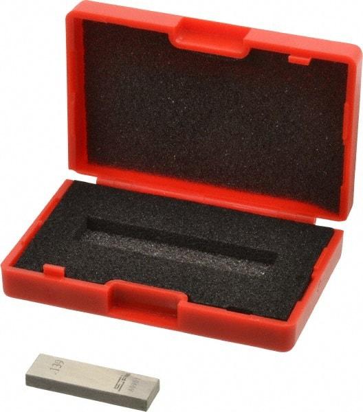 SPI - 0.139" Rectangular Steel Gage Block - Accuracy Grade 0, Includes NIST Traceability Certification - Top Tool & Supply