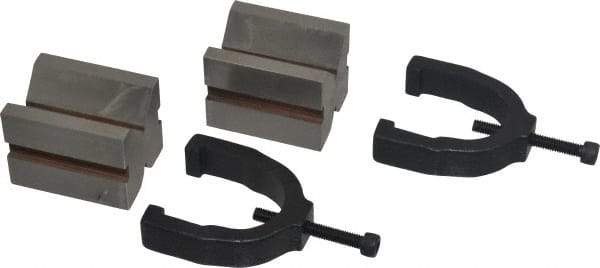 Made in USA - 1" Max Capacity, V-Block - 1-5/8" Long x 1-1/4" Wide x 1-1/4" High, Sold as Matched Pair - Top Tool & Supply