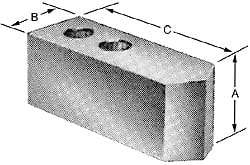 Northfield - 4" Chuck Capacity, Northfield Air Style Attachment, Square Soft Lathe Chuck Jaw - 3 Jaws, Steel, 1.895mm Long x 3/4" Wide x 3" High - Top Tool & Supply