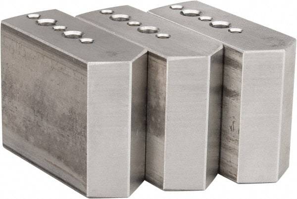 Northfield - 4" & Up Chuck Capacity, Northfield Air Style Attachment, Square Soft Lathe Chuck Jaw - 3 Jaws, Aluminum, 1.895mm Long x 3/4" Wide x 1-1/2" High - Top Tool & Supply