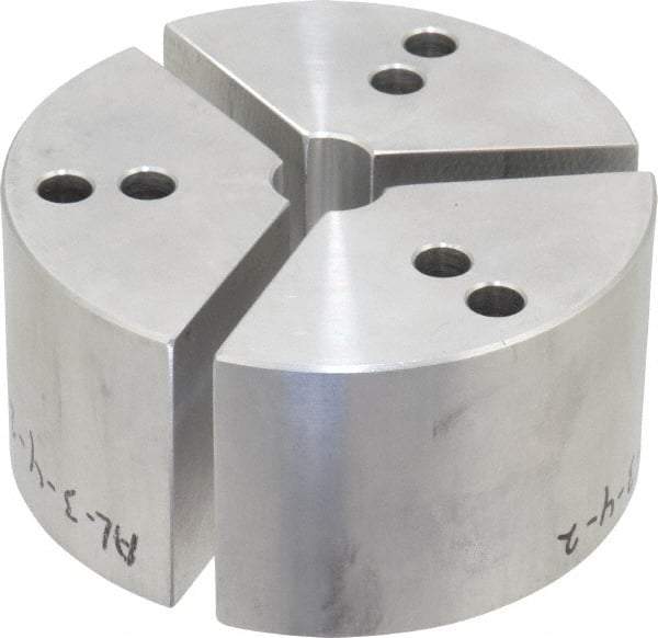 Northfield - 4" & Up Chuck Capacity, Northfield Air Style Attachment, Round Soft Lathe Chuck Jaw - 3 Jaws, Aluminum, 3.92" Wide x 2" High - Top Tool & Supply