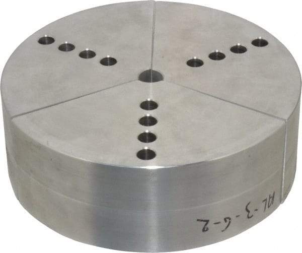 Northfield - 6" & Up Chuck Capacity, Northfield Air Style Attachment, Round Soft Lathe Chuck Jaw - 3 Jaws, Aluminum, 5.92" Wide x 2" High - Top Tool & Supply