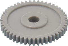 Made in USA - 32 Pitch, 1-1/2" Pitch Diam, 1-9/16" OD, 48 Tooth Spur Gear - 3/16" Face Width, 1/4" Bore Diam, 5/8" Hub Diam, 20° Pressure Angle, Acetal - Top Tool & Supply